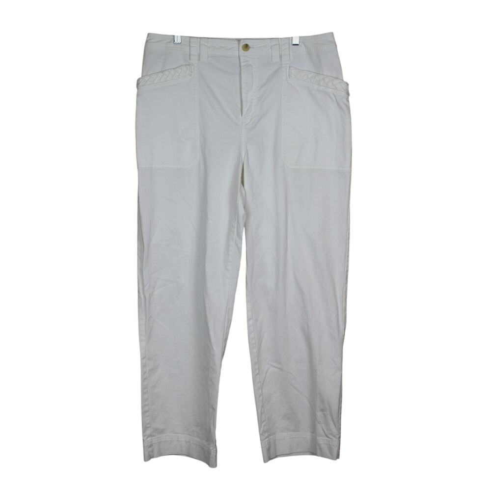 On 34th White Classic High Rise Summer Nautical Straight Leg Pants Plus Size